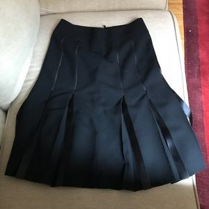vintage Escada black pleated wool skirt